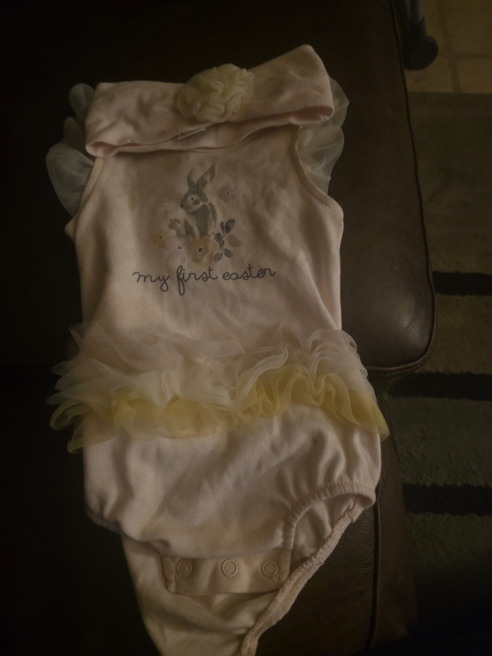 My First Easter Pink and Yellow Baby Romper